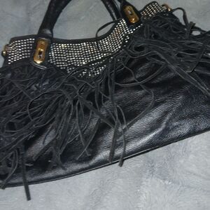 Black Fringe Handbag